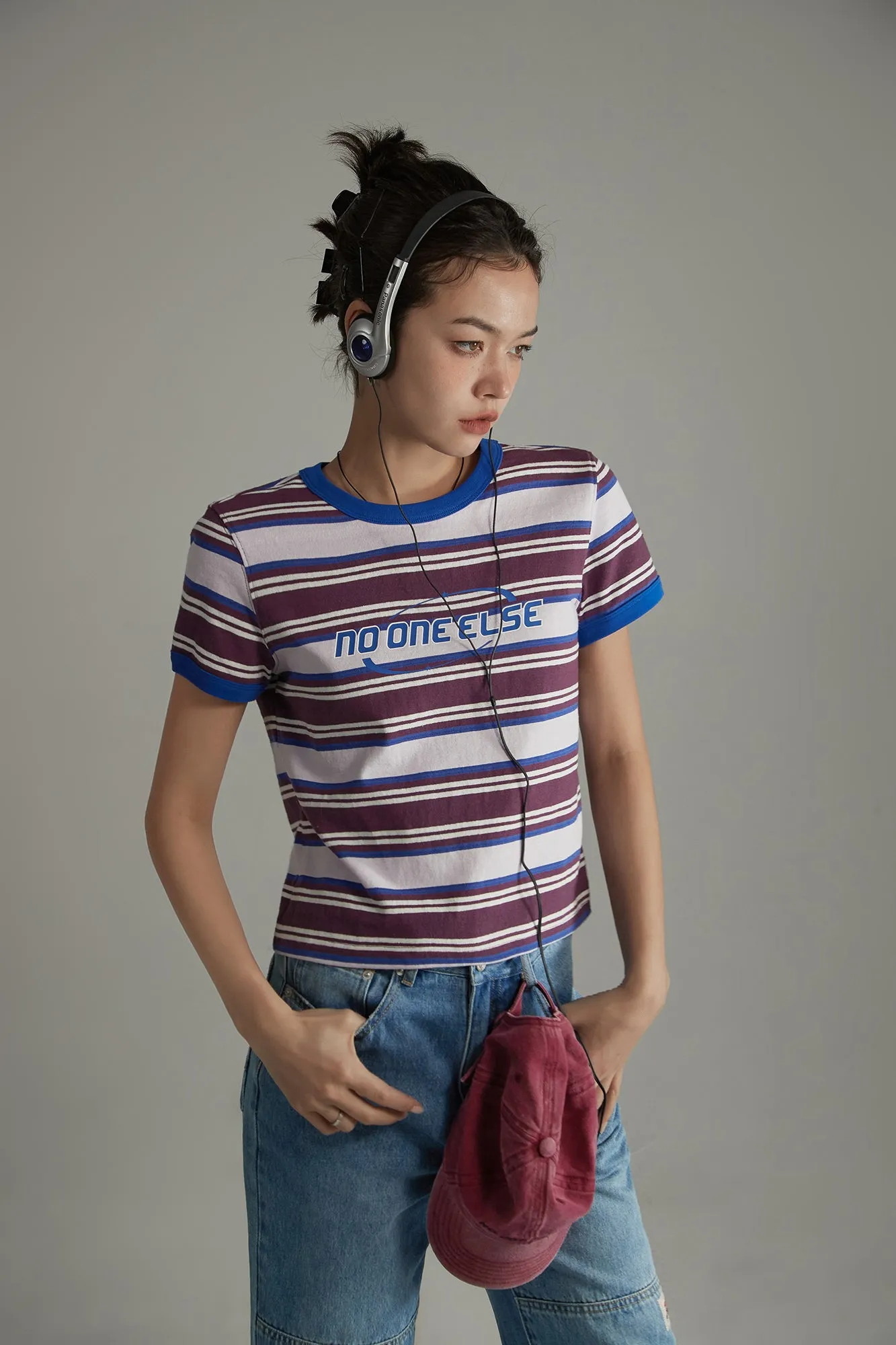 Noe Center Color Striped Short Sleeve T-Shirt