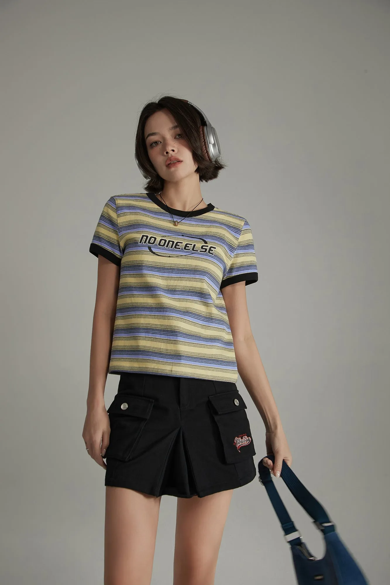 Noe Center Color Striped Short Sleeve T-Shirt