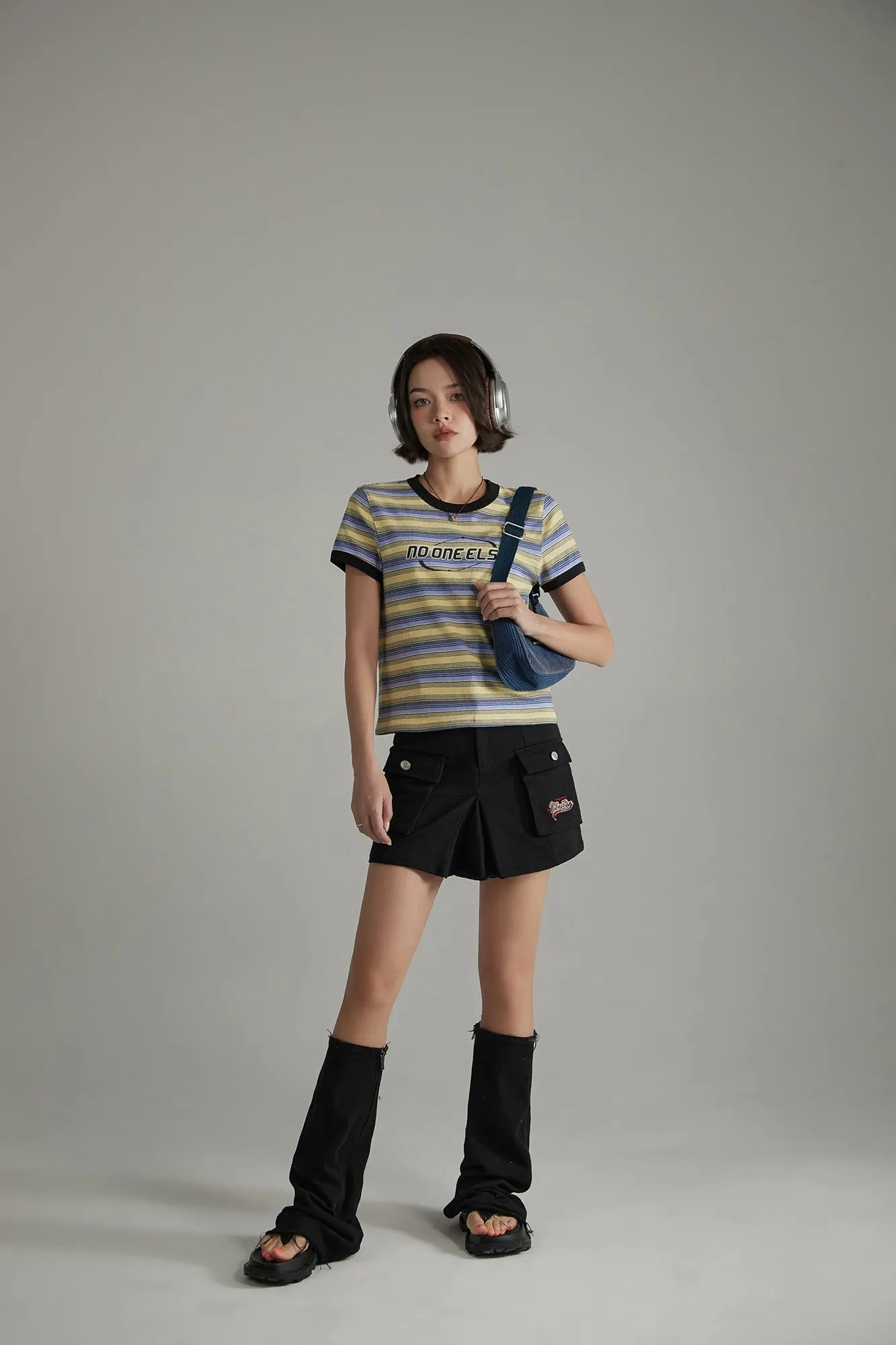 Noe Center Color Striped Short Sleeve T-Shirt