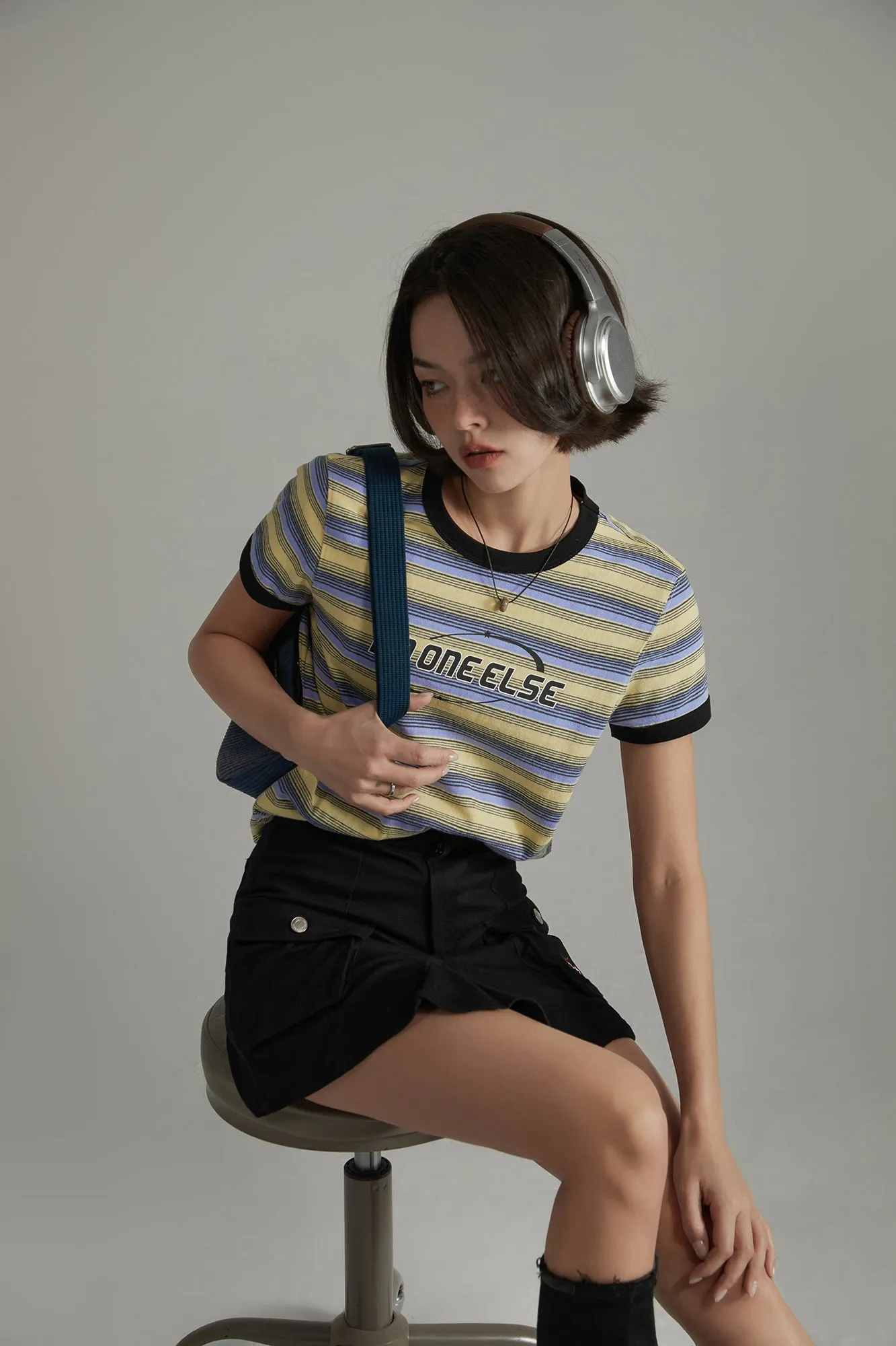 Noe Center Color Striped Short Sleeve T-Shirt