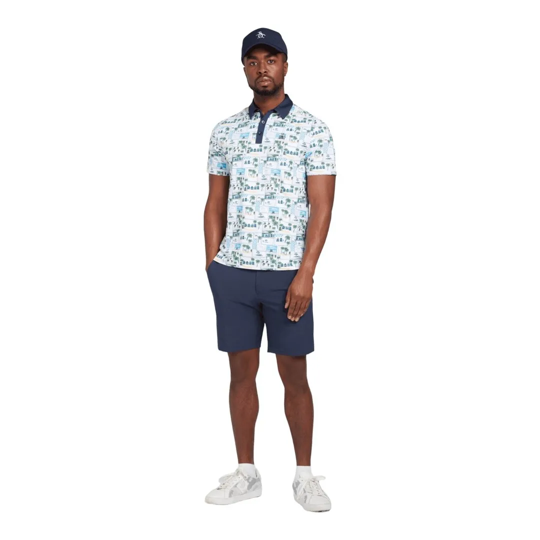 Original Penguin Beach Club Print Golf Polo Shirt OGKSD013