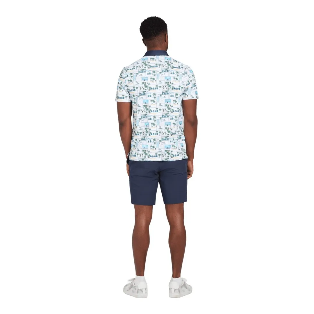 Original Penguin Beach Club Print Golf Polo Shirt OGKSD013