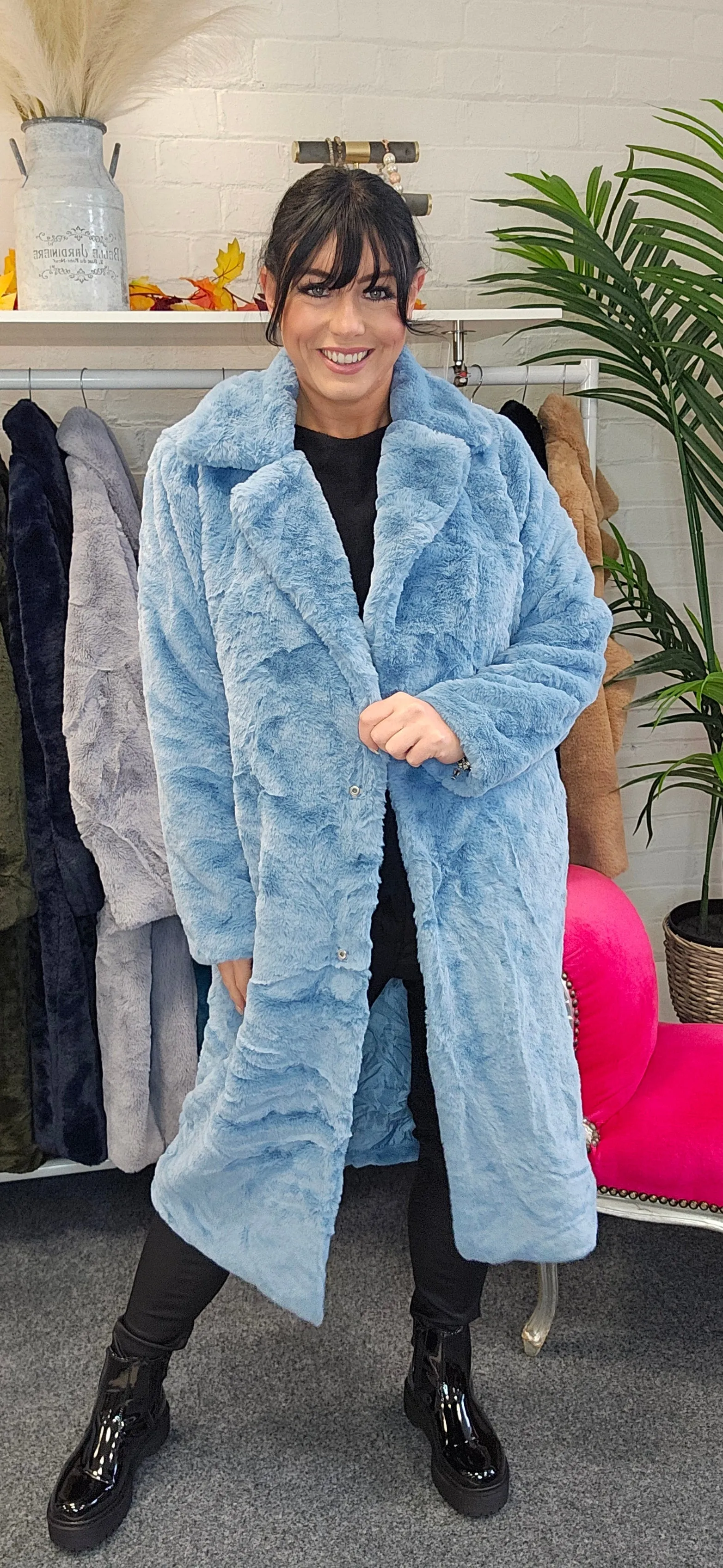 Oslo Faux Fur Coat Long (One Size) - (choose your Colour)