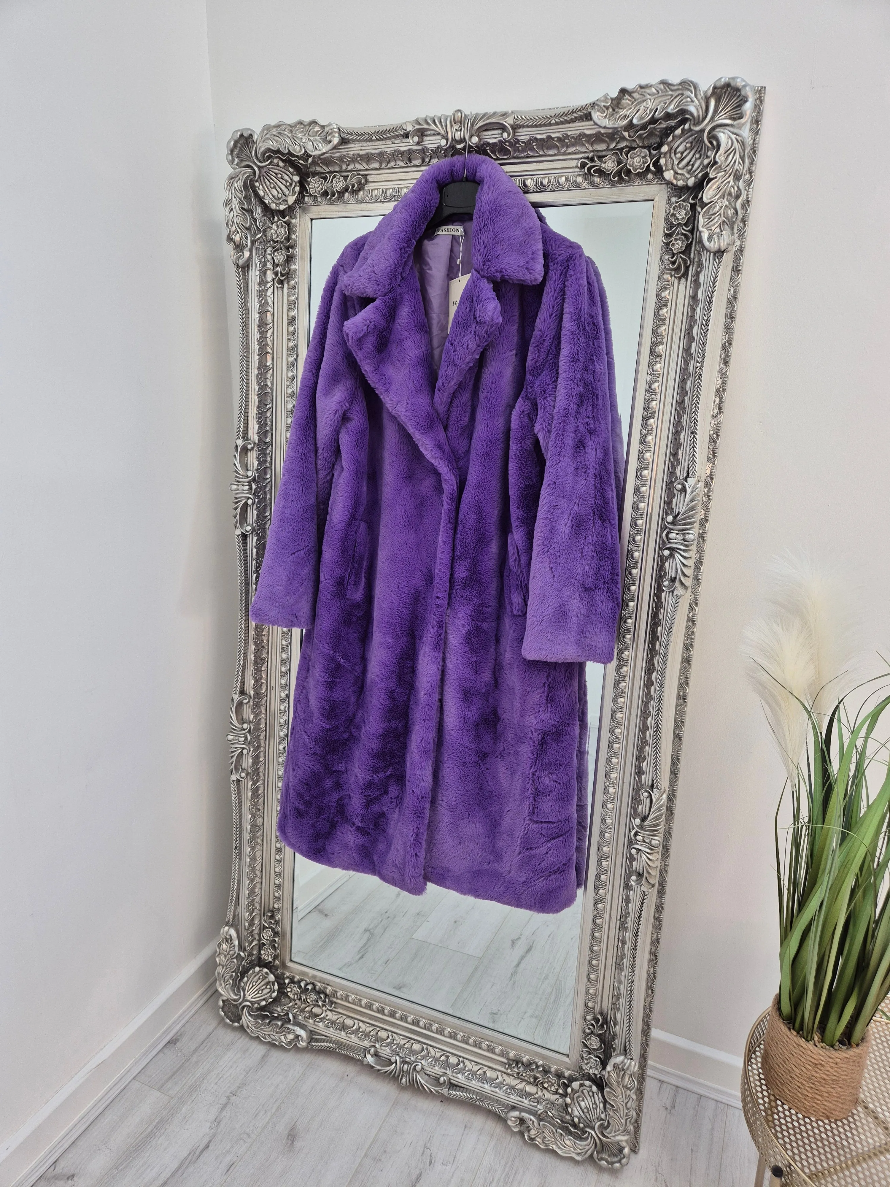 Oslo Faux Fur Coat Long (One Size) - (choose your Colour)