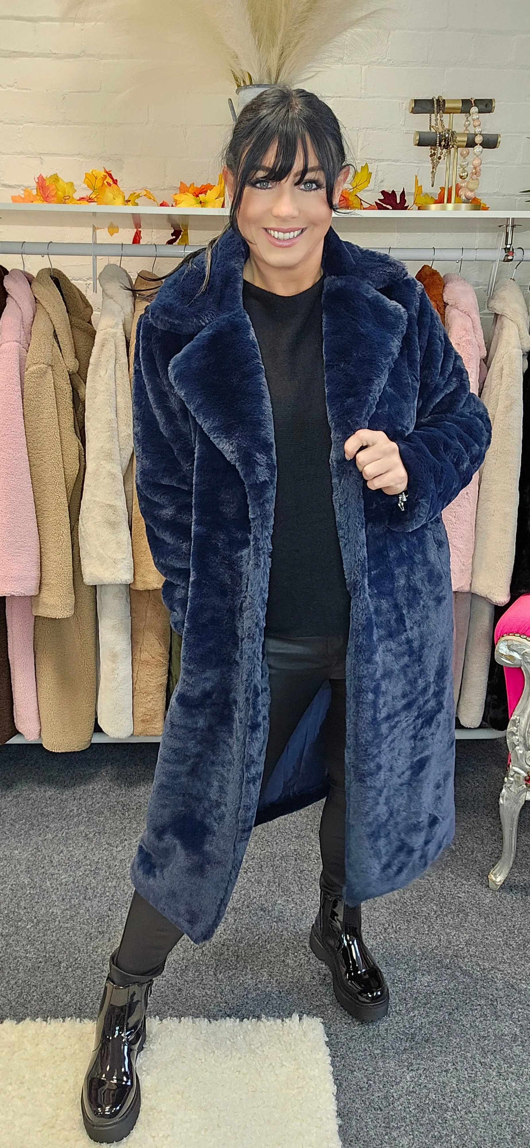 Oslo Faux Fur Coat Long (One Size) - (choose your Colour)