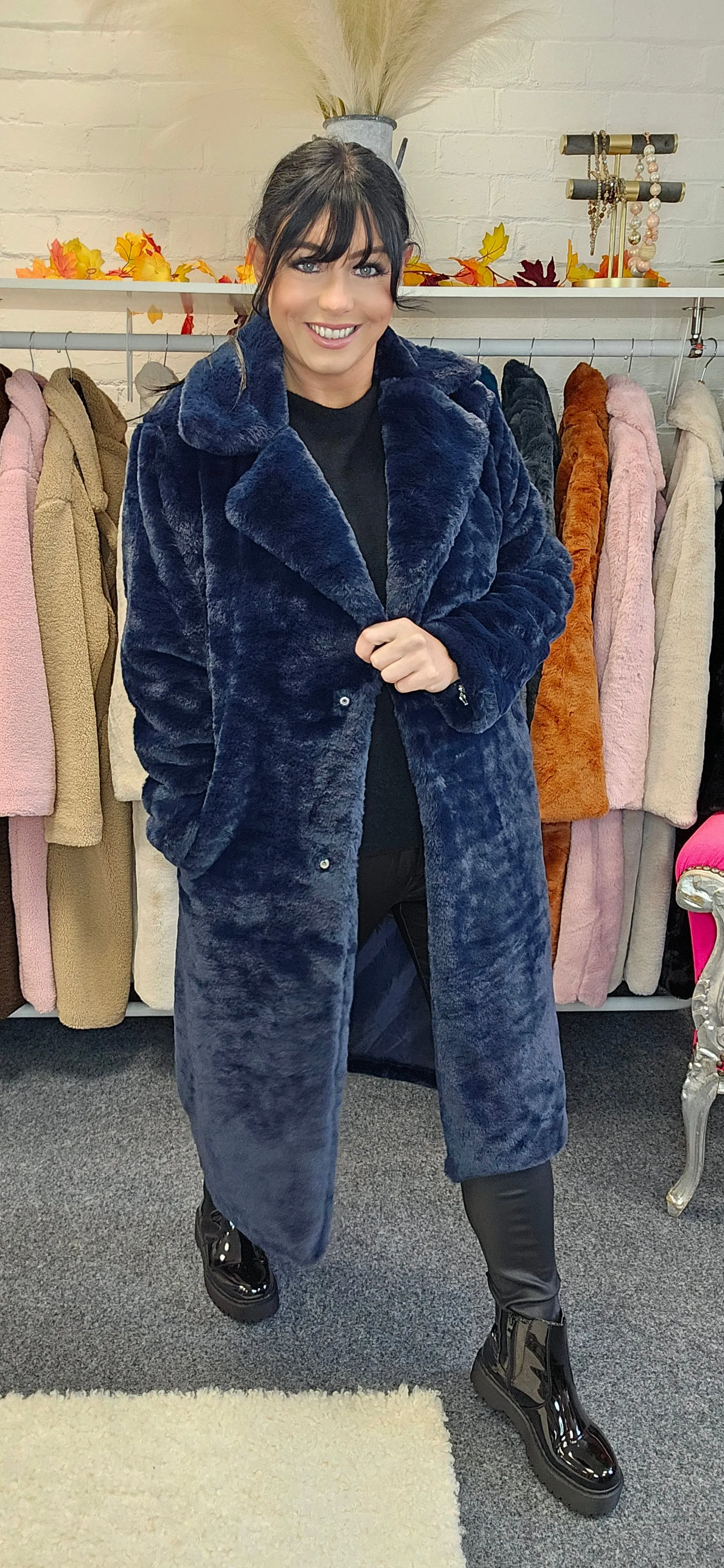 Oslo Faux Fur Coat Long (One Size) - (choose your Colour)