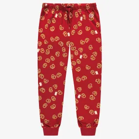 Pantalon de pyjama rouge à motifs Saint-Valentin, adulte||Red Valentine's Day pyjamas pants with all over print, adult