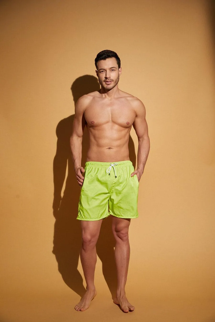 Pantaloneta de Hombre - Verde | Men's Swim Trunks Quick Dry Shorts with Pockets Green