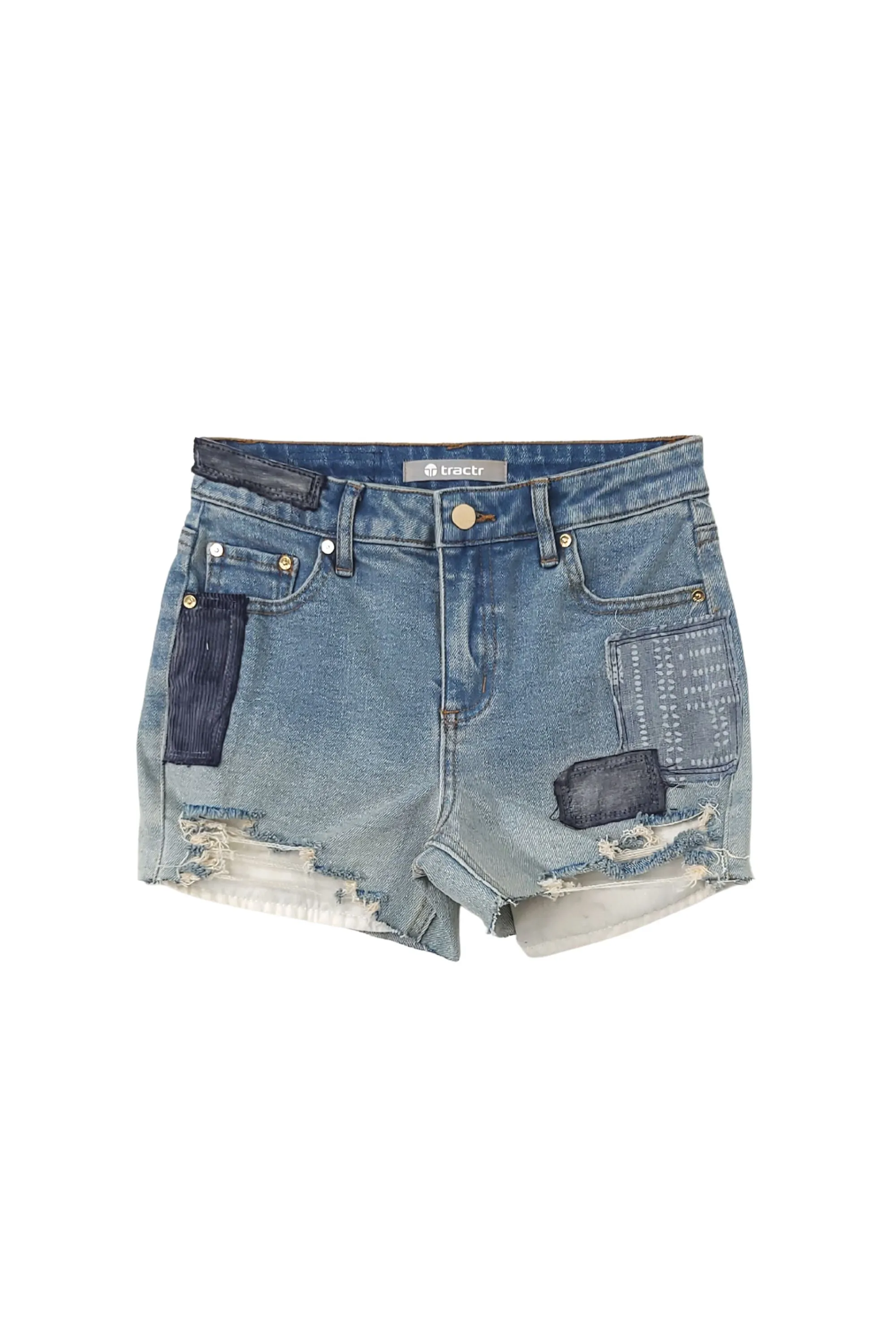 Patch Work Destructed High Shorts