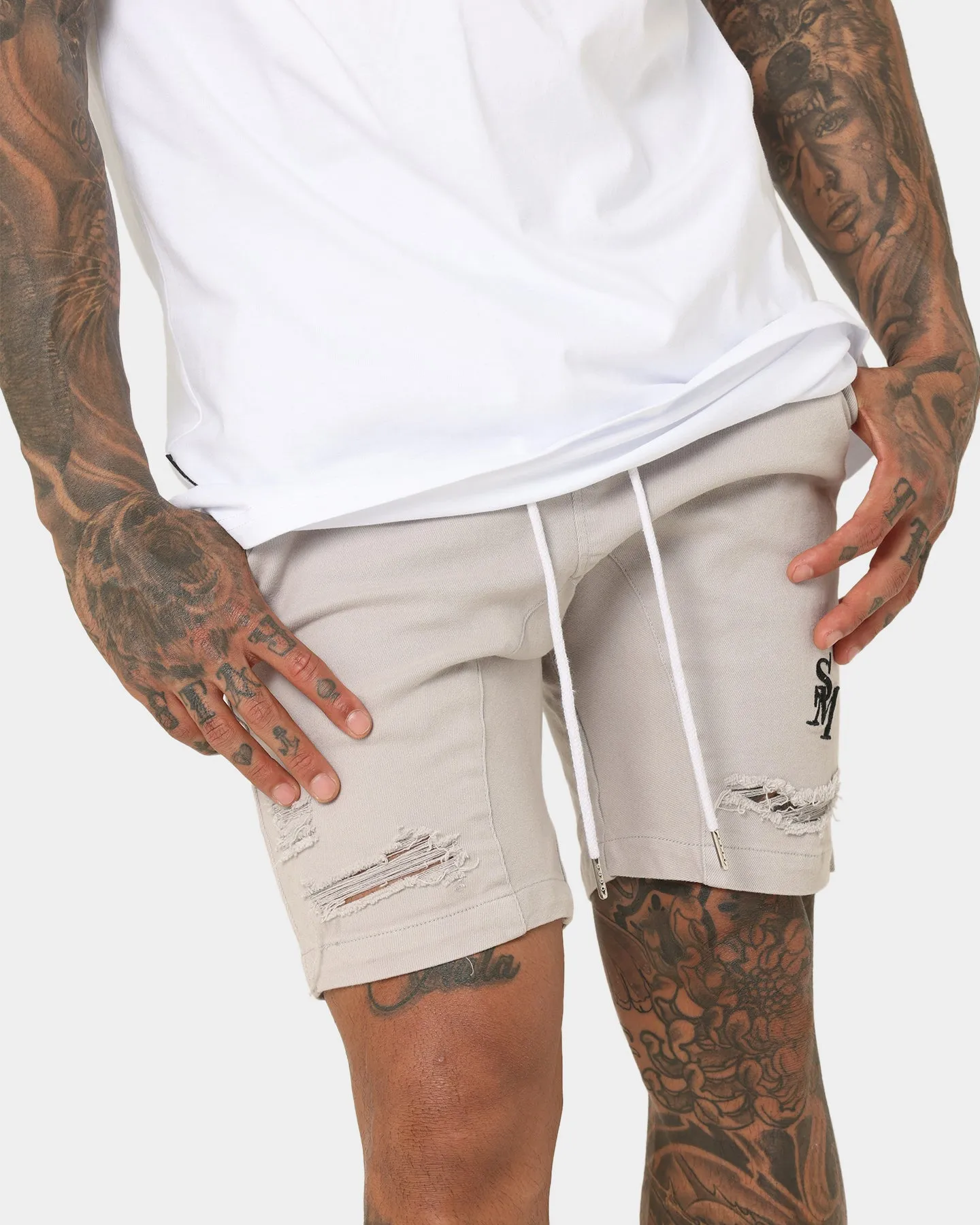 Saint Morta Annex Denim Shorts Grey