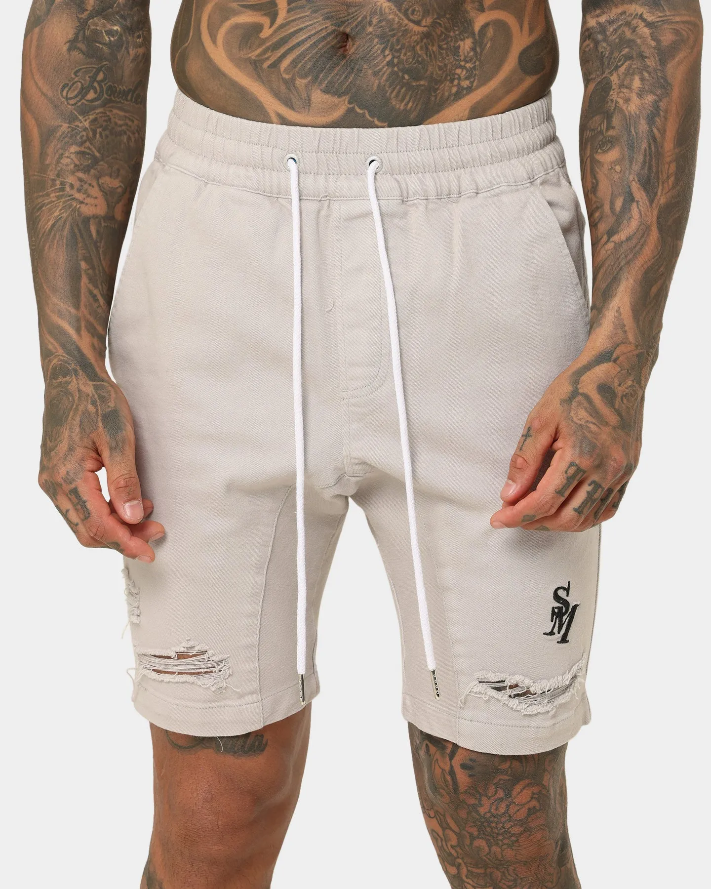 Saint Morta Annex Denim Shorts Grey