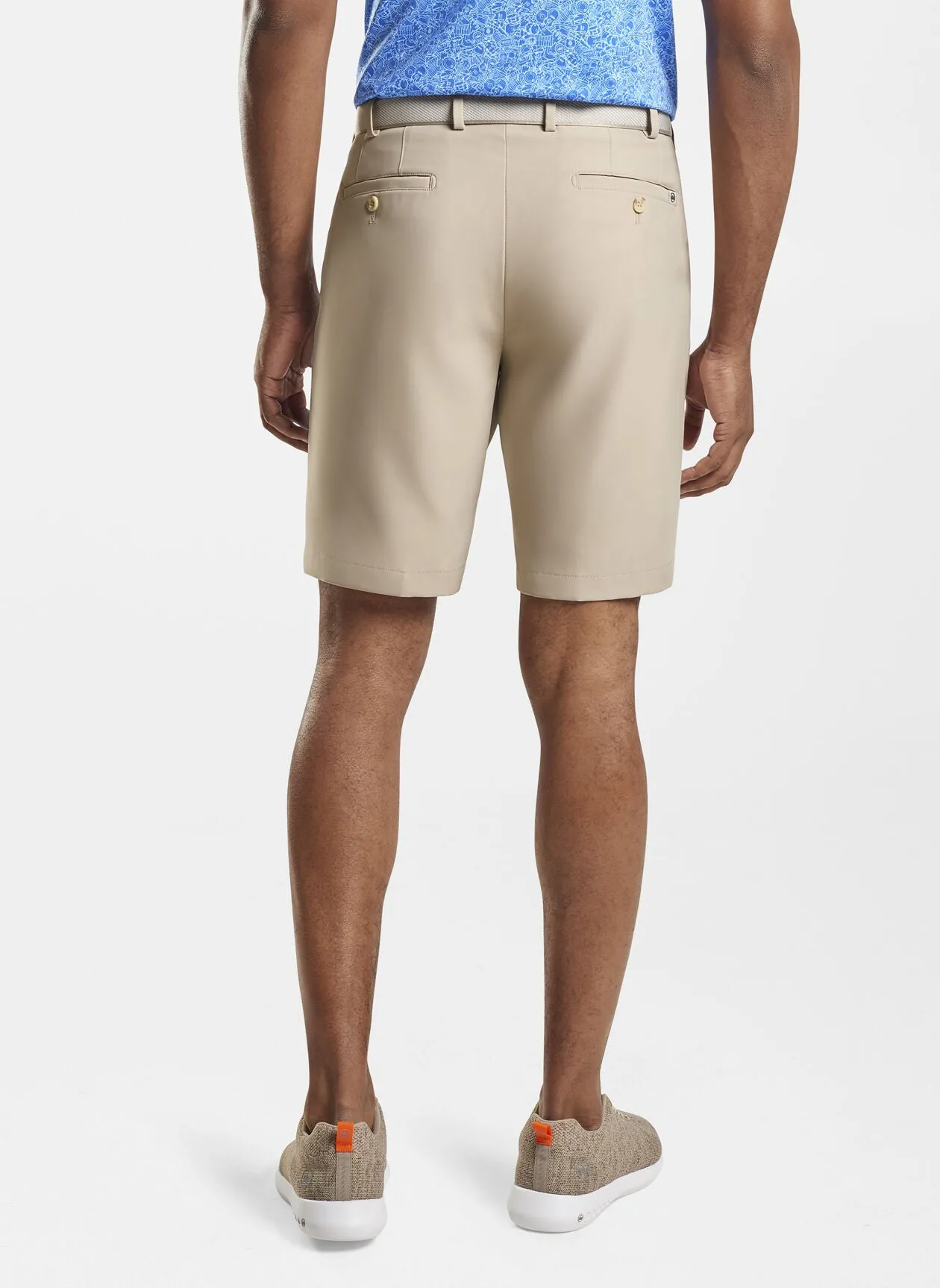 Salem Performance Short in Khaki by Peter Millar