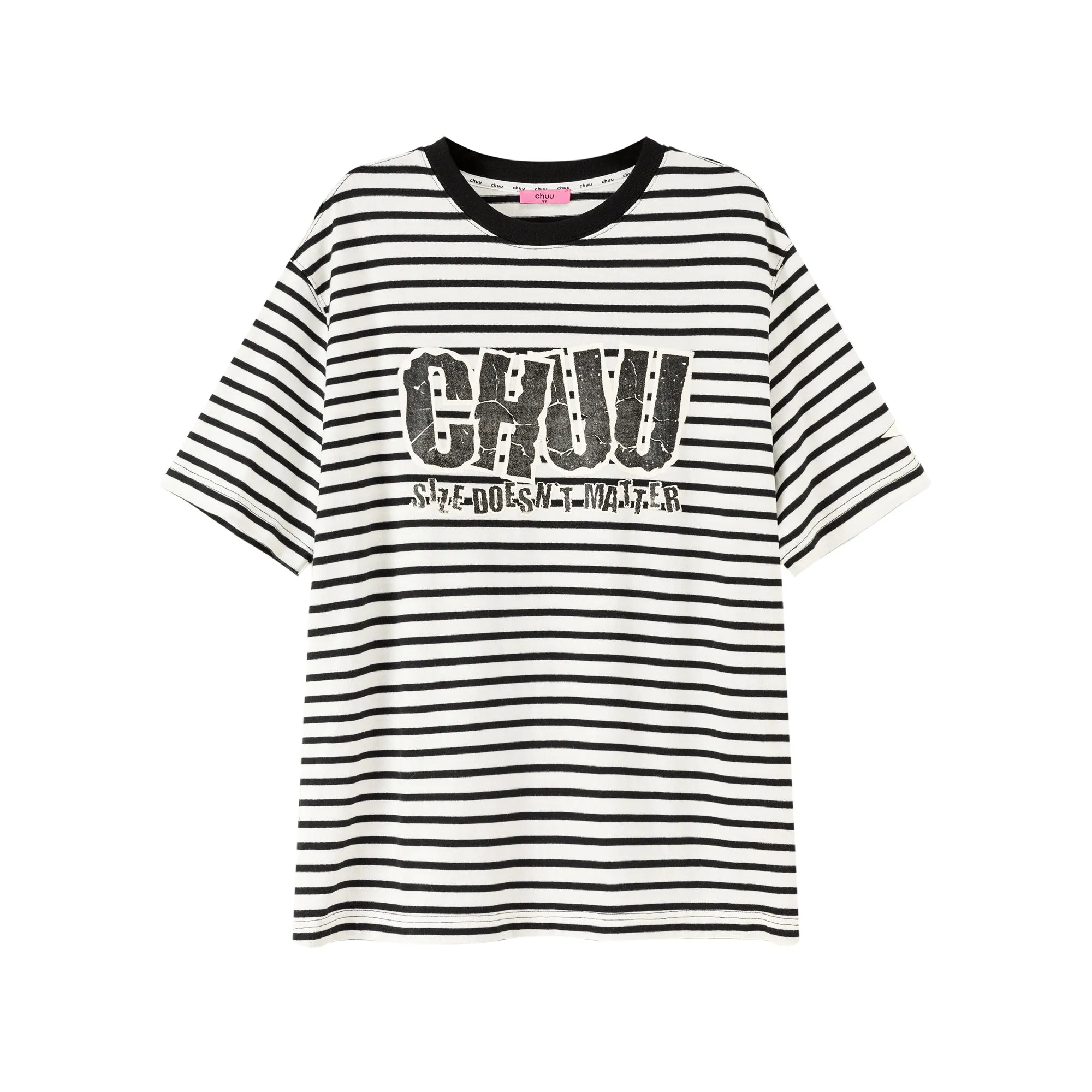 Size Doesnt Matter Striped Loose Fit T-Shirt