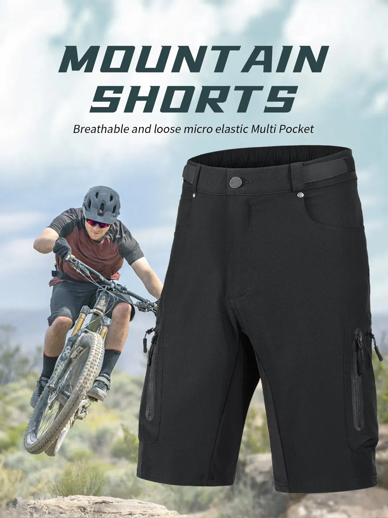 Sports Mountain Bike MEN'S Shorts Wear Resistant Quick Dry Breathable Outdoor Riding Pants