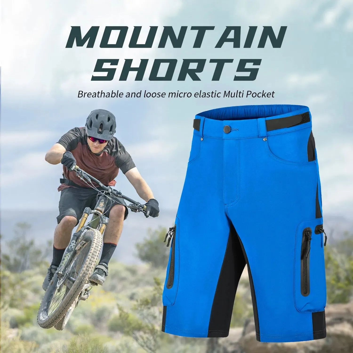 Sports Mountain Bike MEN'S Shorts Wear Resistant Quick Dry Breathable Outdoor Riding Pants