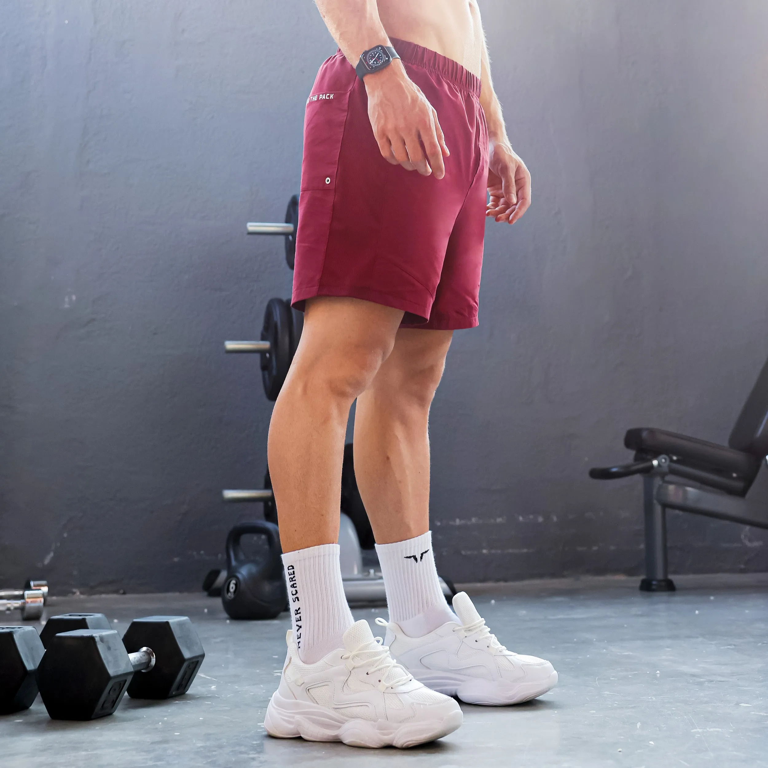 Statement Quick-dry Shorts - Burgundy