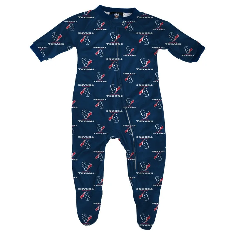 Texans Infant Zip Up Pajamas