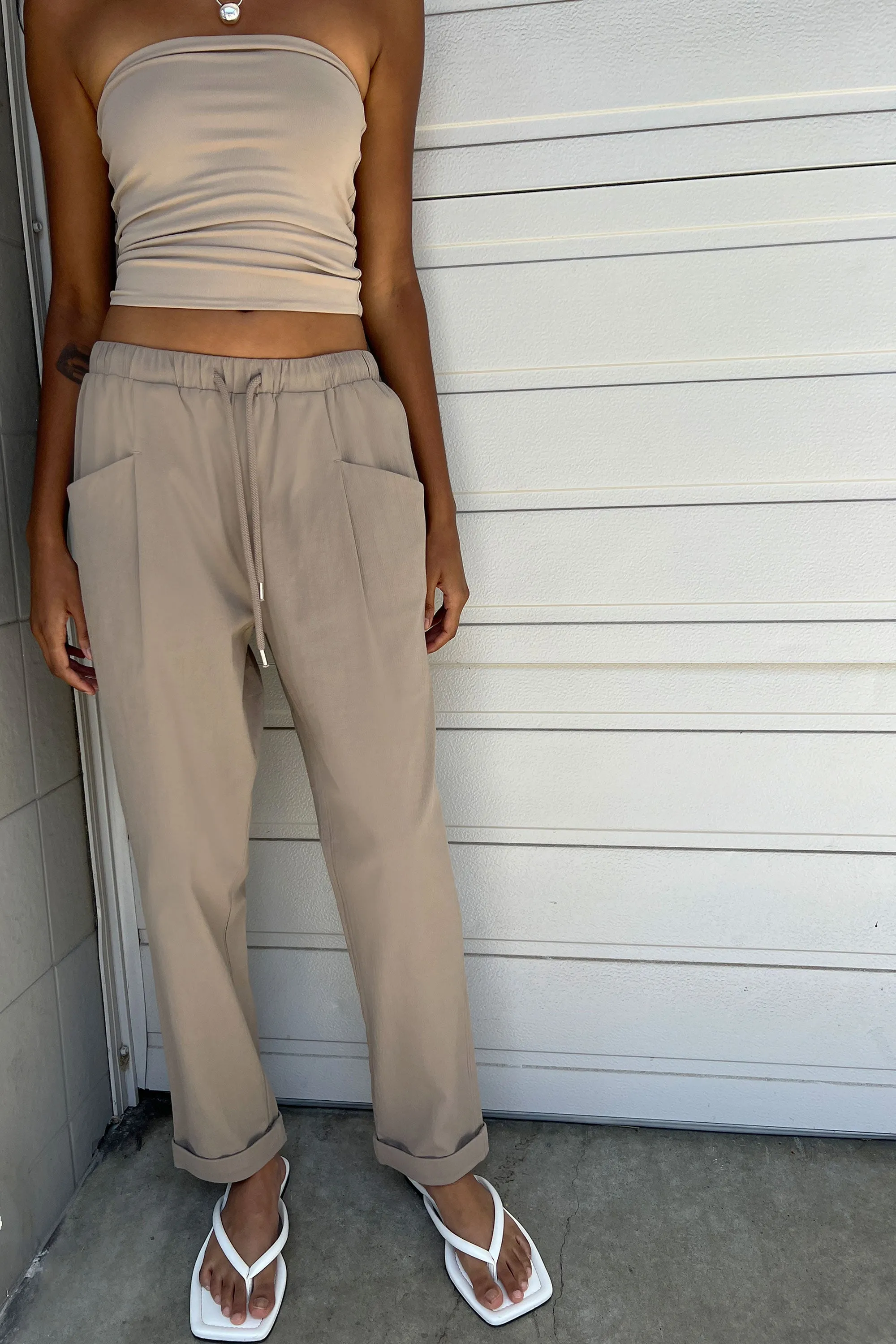 TEXTURED COTTON PANT