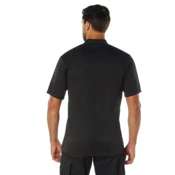 USMC Eagle, Globe & Anchor Moisture Wicking Polo Shirt - Black