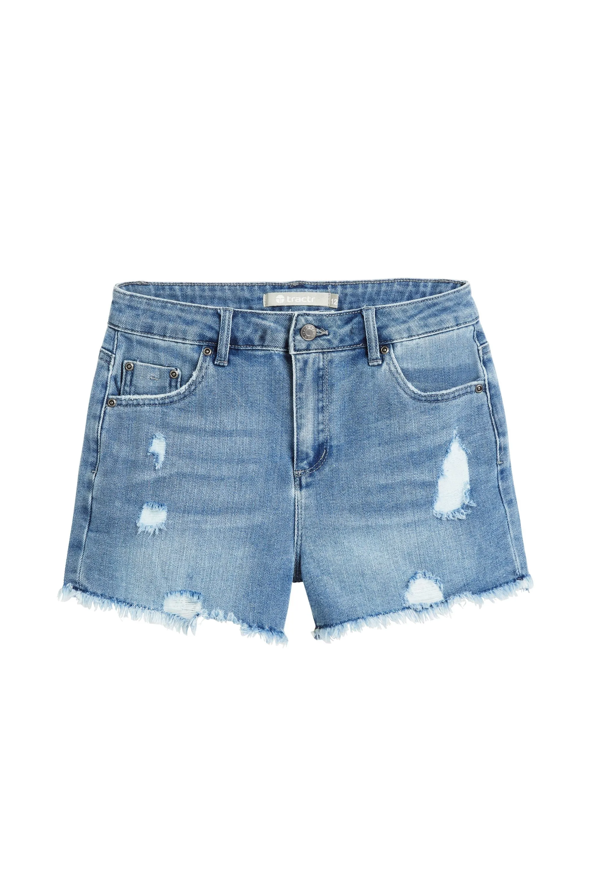 Weekender Shorts With Destruction In Indigo