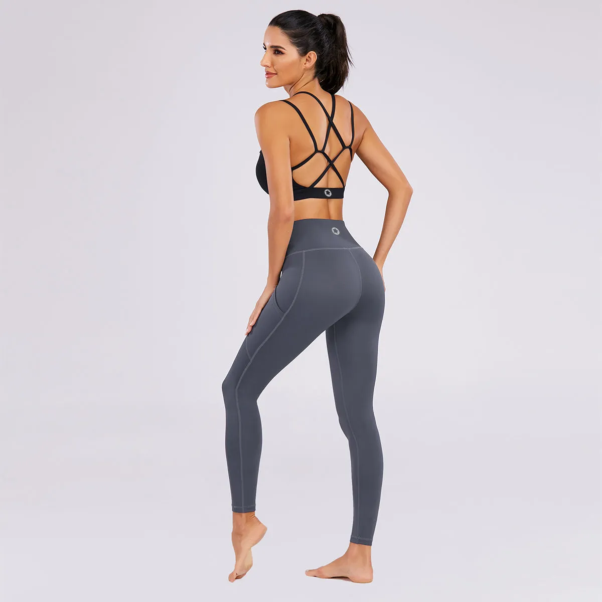 Women's Nabtos® Performance Activewear Yoga High-Waisted Leggings-Gray