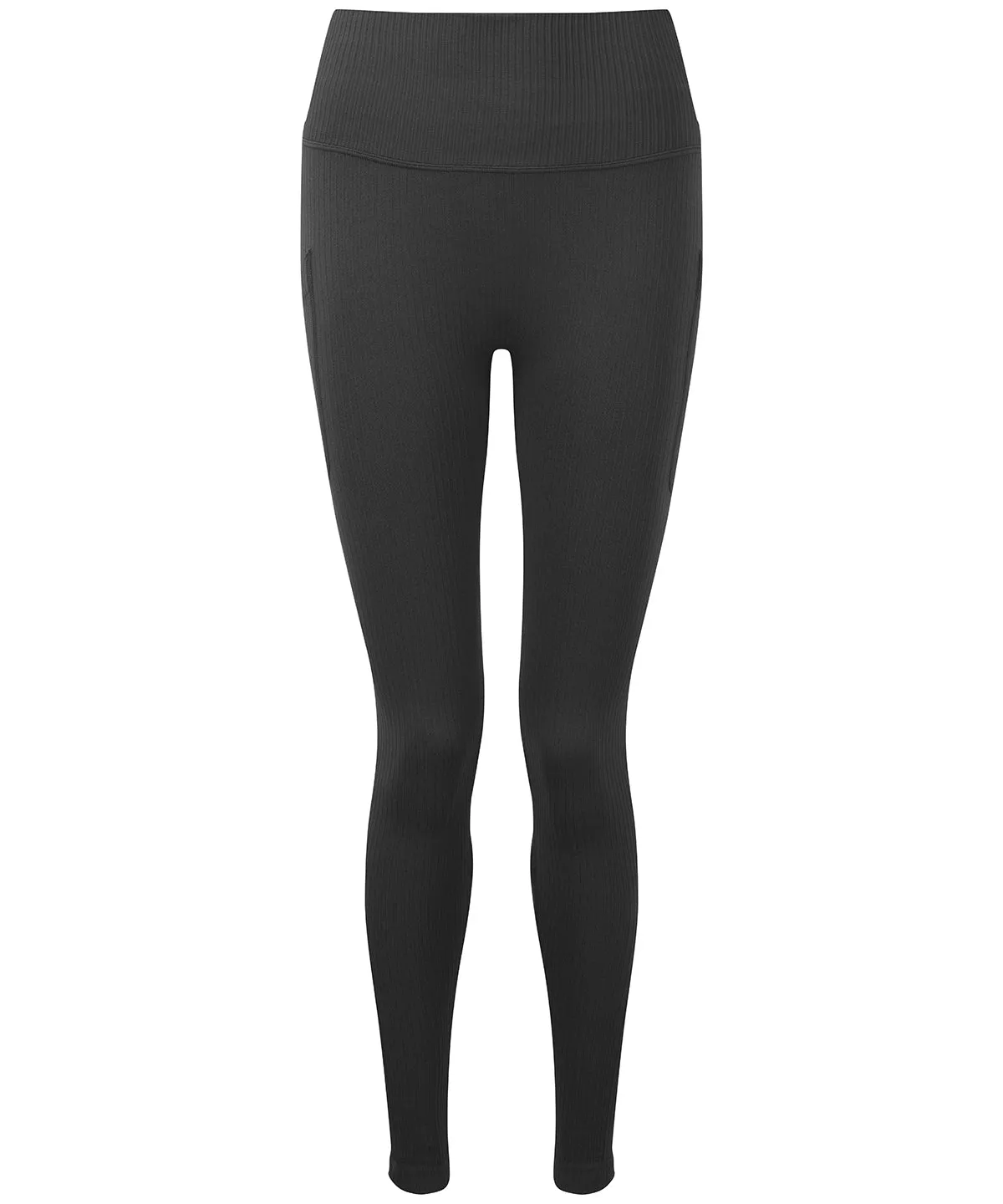 Womens TriDri® ribbed seamless 3D fit multi-sport leggings | Charcoal