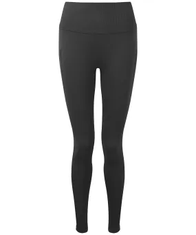 Womens TriDri® ribbed seamless 3D fit multi-sport leggings | Charcoal