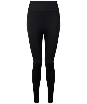 Womens TriDri® seamless 3D fit multi-sport sculpt solid colour leggings | Black