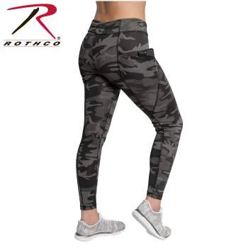 Womens Workout Performance Camo Leggings With Pockets